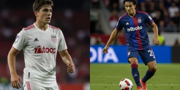 Two young American MLS forwards demonstrating contrasting coaching styles.