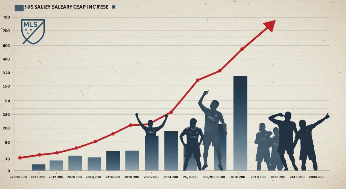 Graph illustrating MLS salary cap growth and player compensation trends