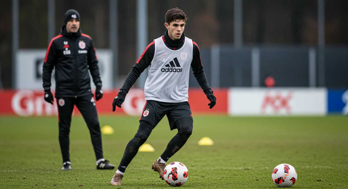 Young Christian Pulisic training intensely, focusing on ball control during his youth development.