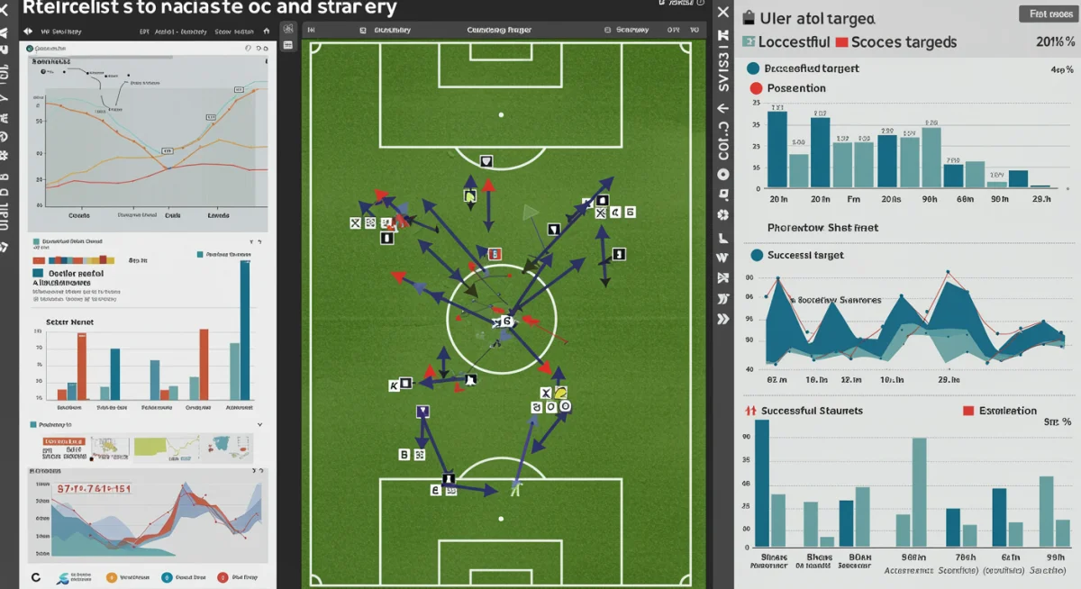 Tactical analysis board displaying unexpected football match statistics and formations.