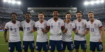 U-20 US National Team players celebrating a goal, symbolizing future breakout success.
