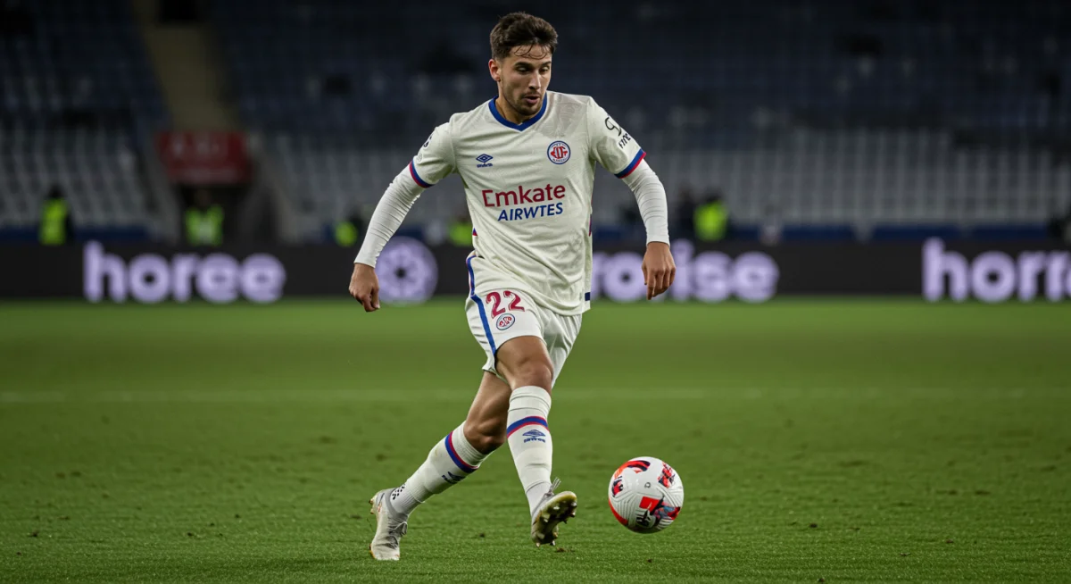 Dynamic US male soccer player in action post-injury