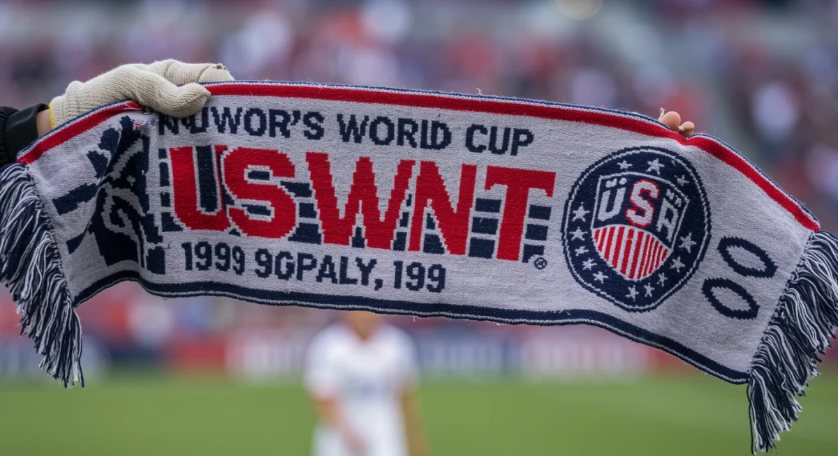 Vintage USWNT 1999 World Cup fan scarf close-up