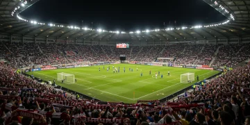 Thrilling soccer comeback in a packed stadium